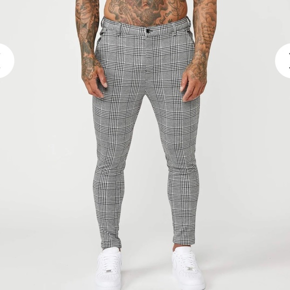 Legend Other - LEGEND LONDON Men’s Grey Smart Stretch Check Trouser With Fly Front Size 34 NEW